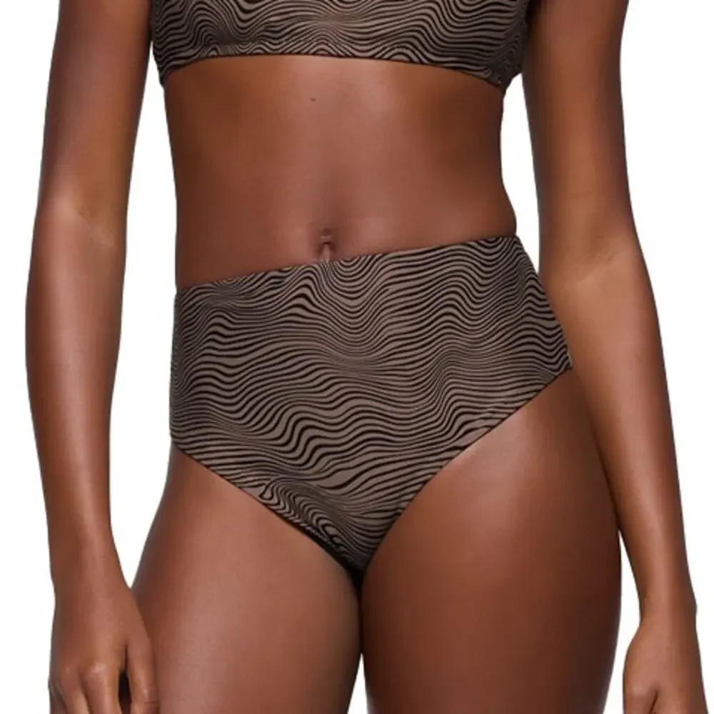 Prana Lahari High Rise Swim Bottom Women's M Black Wavee Cheeky Brief Sporty